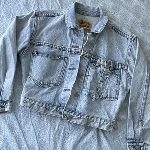 Acid Wash Vintage Cropped Jean Jacket